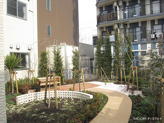 集合住宅への造園施工